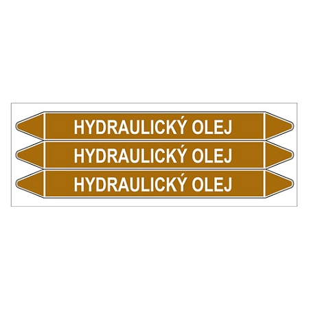 Značení potrubí, hydraulický olej,3 ks, 355 × 37 mm